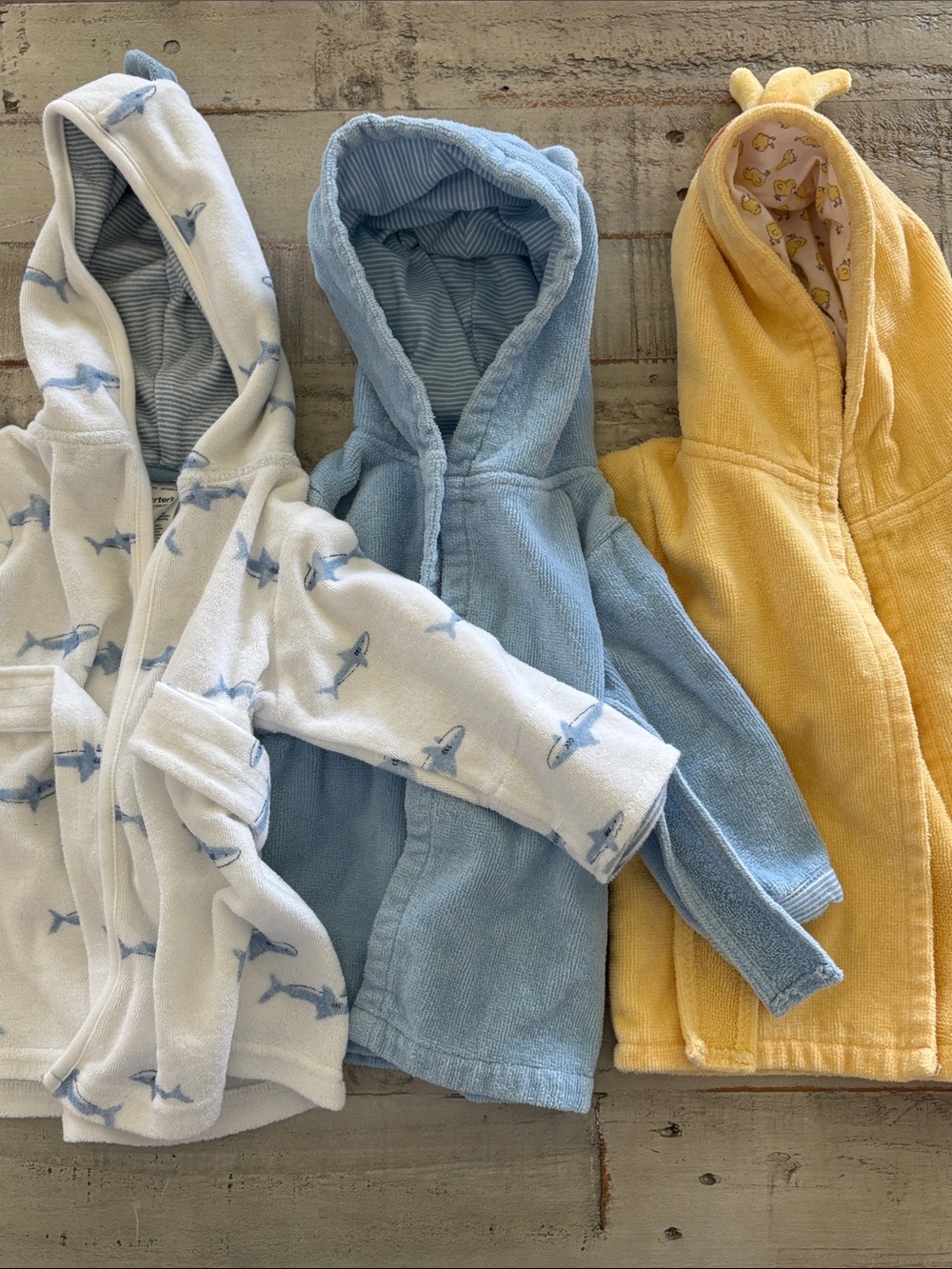 Baby Essentials & Carter’s Hooded Terry Bath Robes 3 Piece Bundle